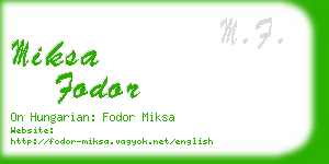 miksa fodor business card